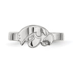Sterling Silver Rhodium-plated LogoArt University of Iowa Hawk Toe Ring