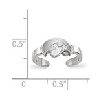 Sterling Silver Rhodium-plated LogoArt University of Iowa Hawk Toe Ring