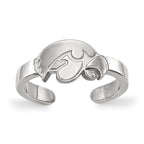 Sterling Silver Rhodium-plated LogoArt University of Iowa Hawk Toe Ring