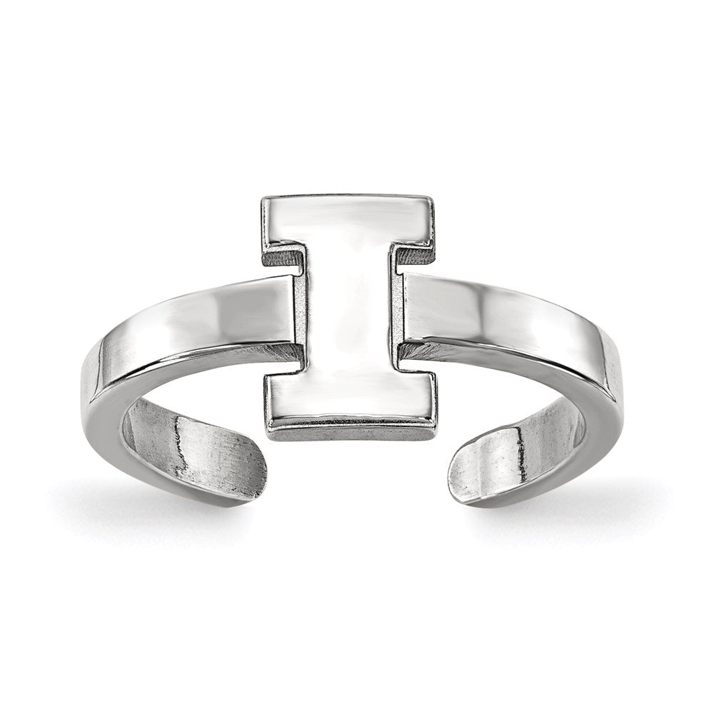 Sterling Silver Rhodium-plated LogoArt University of Illinois Letter I Toe Ring