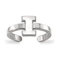 Sterling Silver Rhodium-plated LogoArt University of Illinois Letter I Toe Ring