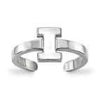 Sterling Silver Rhodium-plated LogoArt University of Illinois Letter I Toe Ring