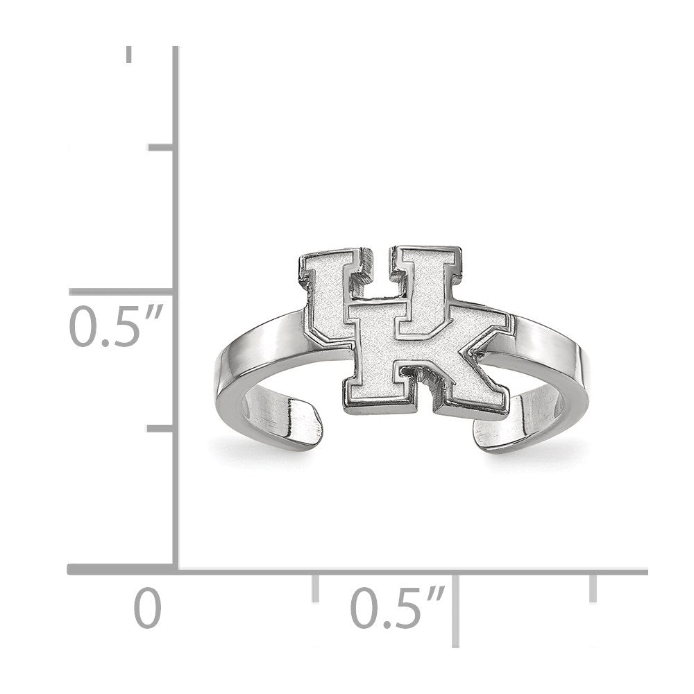 Sterling Silver Rhodium-plated LogoArt University of Kentucky U-K Toe Ring