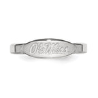 Sterling Silver Rhodium-plated LogoArt University of Mississippi Ole Miss Toe Ring