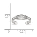 Sterling Silver Rhodium-plated LogoArt University of Mississippi Ole Miss Toe Ring