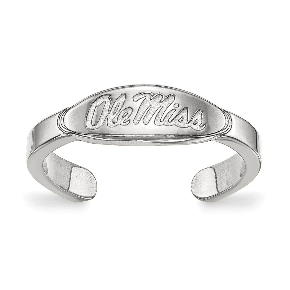Sterling Silver Rhodium-plated LogoArt University of Mississippi Ole Miss Toe Ring