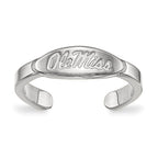 Sterling Silver Rhodium-plated LogoArt University of Mississippi Ole Miss Toe Ring