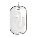 10k White Gold LogoArt University of Oklahoma O-U Large Dog Tag Pendant