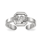 Sterling Silver Rhodium-plated LogoArt University of South Carolina Toe Ring