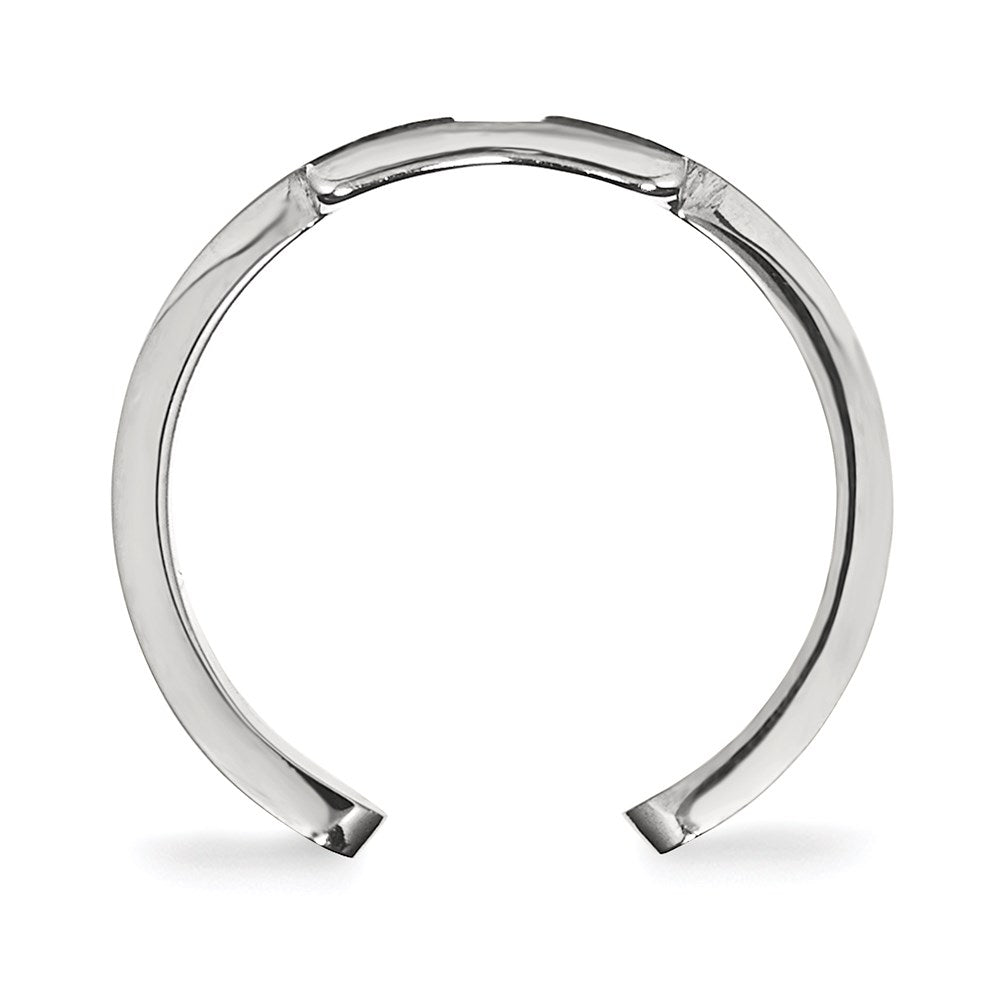 Sterling Silver Rhodium-plated LogoArt University of Tennessee Letter T Toe Ring