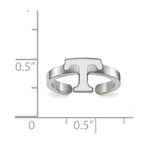 Sterling Silver Rhodium-plated LogoArt University of Tennessee Letter T Toe Ring