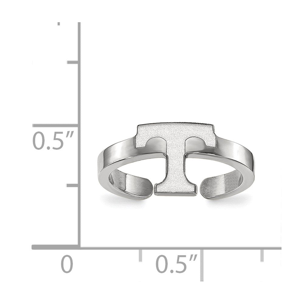 Sterling Silver Rhodium-plated LogoArt University of Tennessee Letter T Toe Ring