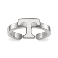 Sterling Silver Rhodium-plated LogoArt University of Tennessee Letter T Toe Ring