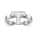 Sterling Silver Rhodium-plated LogoArt University of Tennessee Letter T Toe Ring