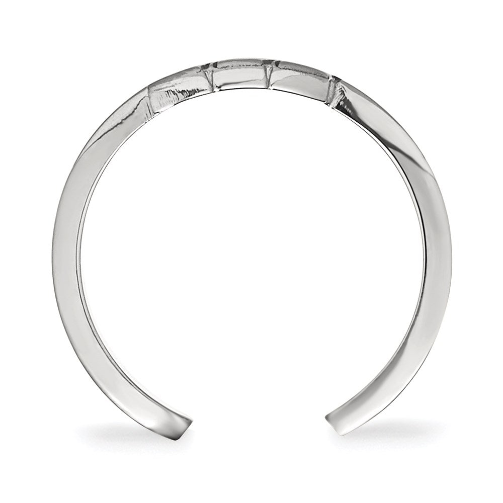 Sterling Silver Rhodium-plated LogoArt University of Wisconsin Letter W Toe Ring