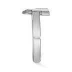 Sterling Silver Rhodium-plated LogoArt University of Wisconsin Letter W Toe Ring