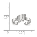 Sterling Silver Rhodium-plated LogoArt University of Wisconsin Letter W Toe Ring