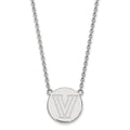 Sterling Silver Rhodium-plated LogoArt Villanova University Letter V Large Disc 18 inch Necklace