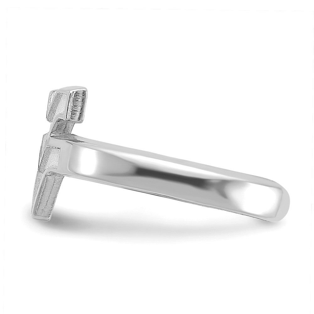 Sterling Silver Rhodium-plated LogoArt West Virginia University W-V Toe Ring