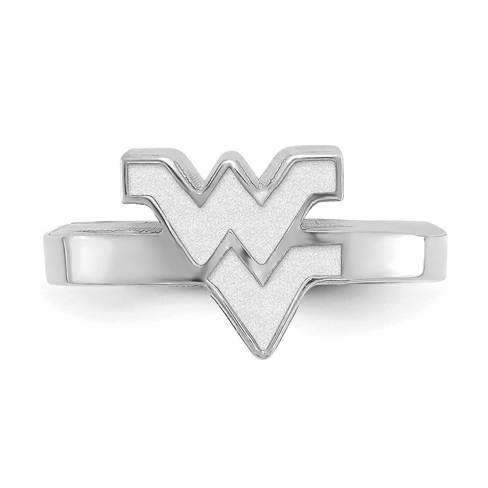 Sterling Silver Rhodium-plated LogoArt West Virginia University W-V Toe Ring