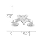 Sterling Silver Rhodium-plated LogoArt West Virginia University W-V Toe Ring