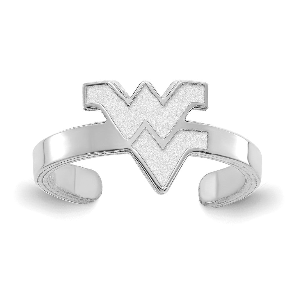 Sterling Silver Rhodium-plated LogoArt West Virginia University W-V Toe Ring