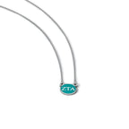 Sterling Silver Rhodium-plated LogoArt Zeta Tau Alpha Sorority Greek Letters Small Color Enamel Pendant 18 inch Necklace
