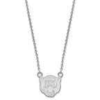 Sterling Silver Rhodium-plated LogoArt Baylor University Small Pendant 18 inch Necklace