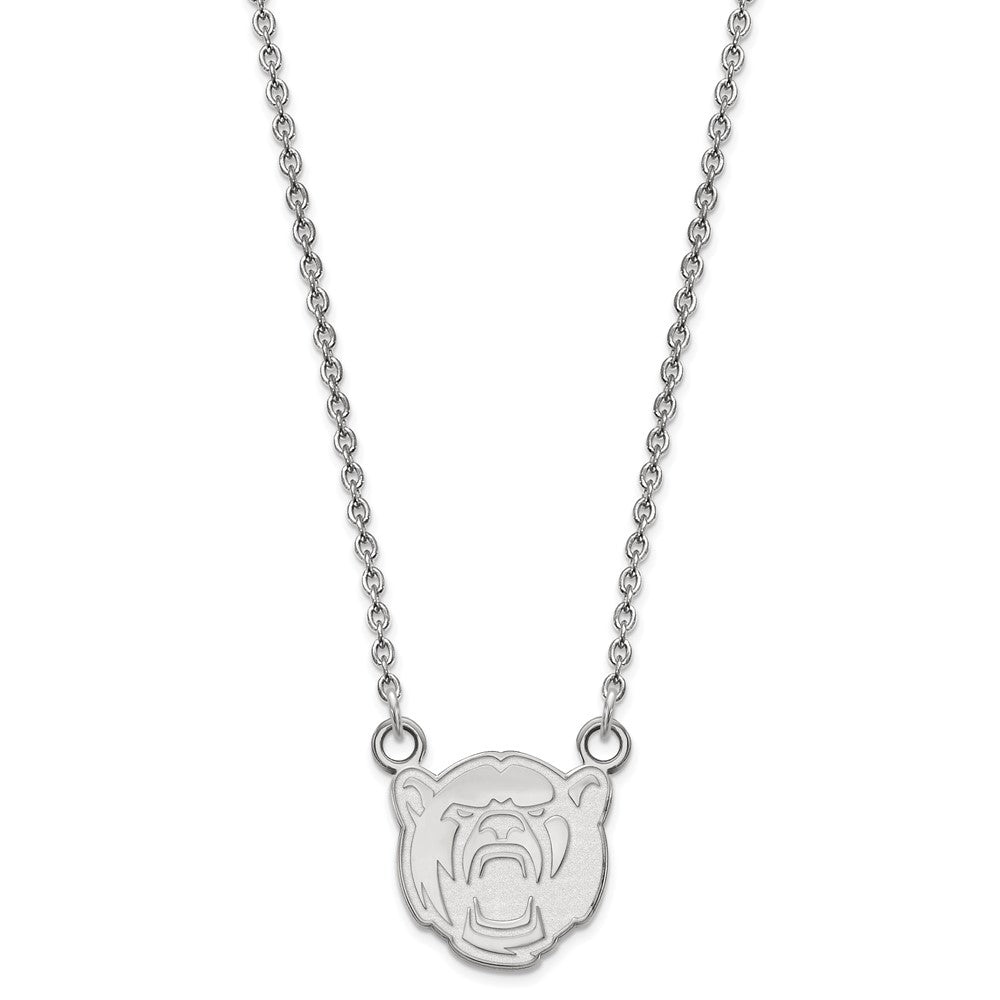 Sterling Silver Rhodium-plated LogoArt Baylor University Small Pendant 18 inch Necklace