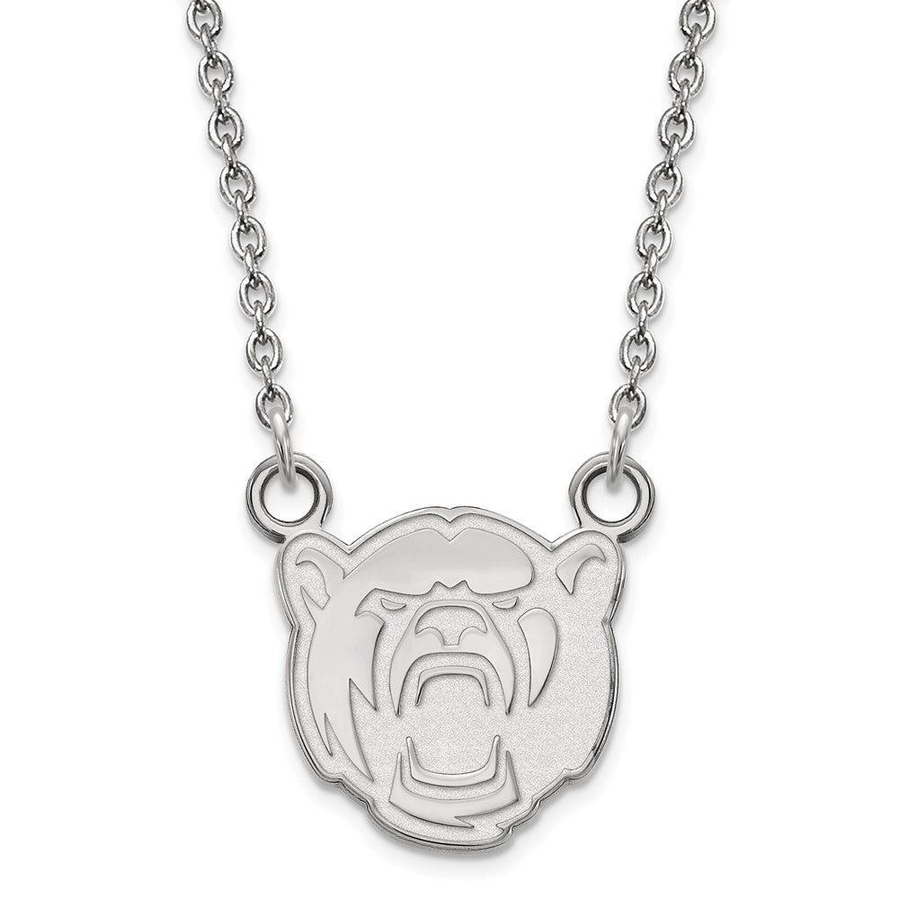 10k White Gold LogoArt Baylor University Small Pendant 18 inch Necklace