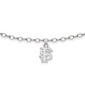 Sterling Silver Rhodium-plated LogoArt Florida State University 9 inch Anklet