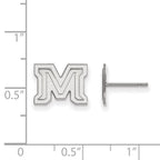 Sterling Silver Rhodium-plated LogoArt Montana State University Letter M Extra Small Post Earrings
