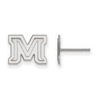 Sterling Silver Rhodium-plated LogoArt Montana State University Letter M Extra Small Post Earrings