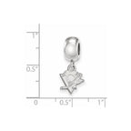 Sterling Silver Rhodium-plated NHL LogoArt Pittsburgh Penguins Extra Small Dangle Bead Charm