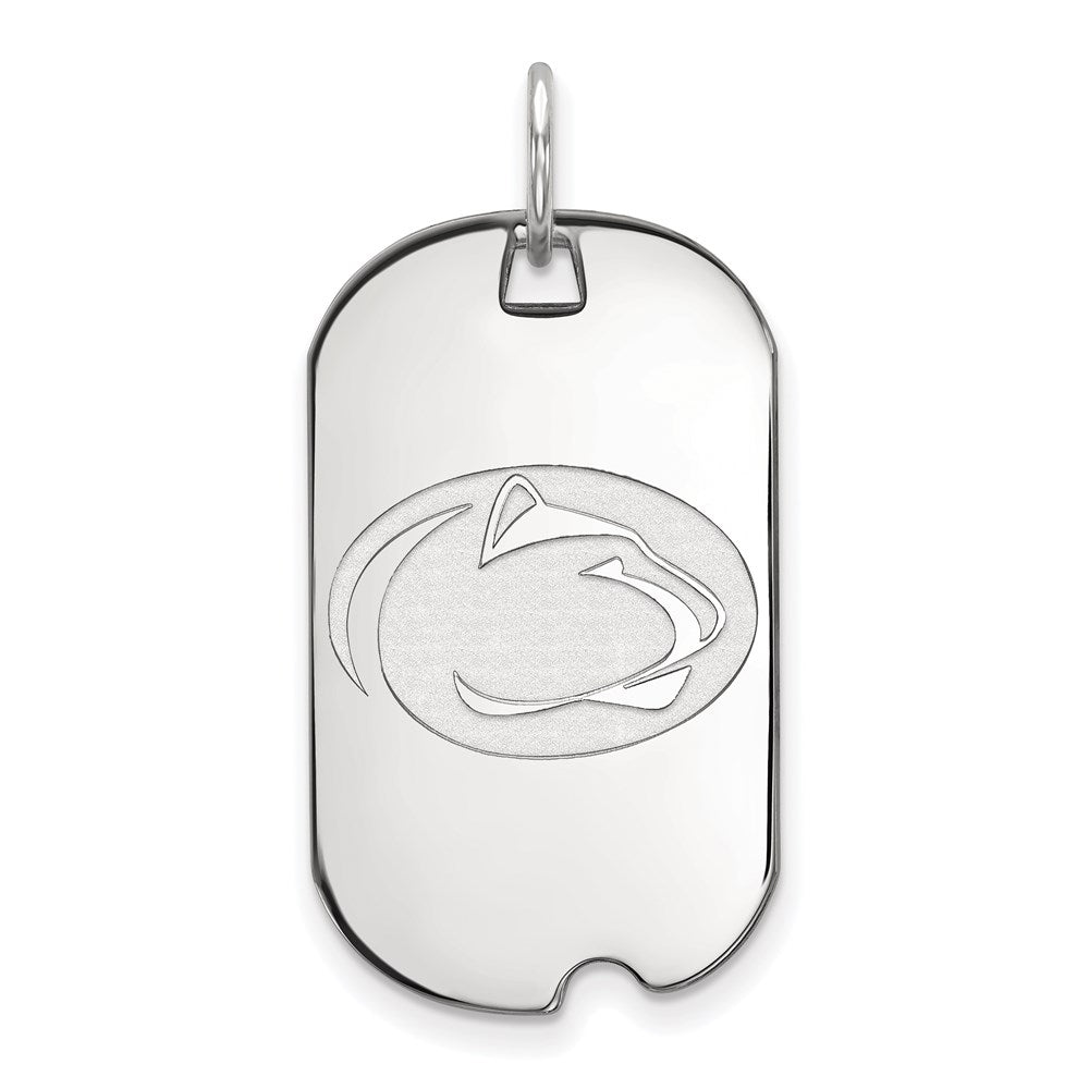 14k White Gold LogoArt Penn State University Lion Small Dog Tag Pendant