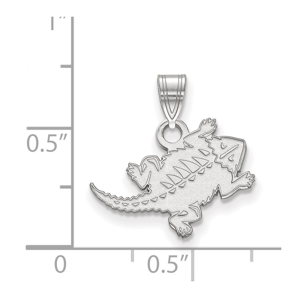 Sterling Silver Rhodium-plated LogoArt Texas Christian University Horned Frog Small Pendant