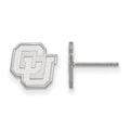 Sterling Silver Rhodium-plated LogoArt University of Colorado C-U Extra Small Post Earrings