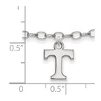 Sterling Silver Rhodium-plated LogoArt University of Tennessee Letter T 9 inch Anklet