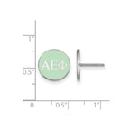 Sterling Silver Rhodium-plated LogoArt Alpha Epsilon Phi Sorority Greek Letters Color Enamel Post Earrings