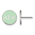 Sterling Silver Rhodium-plated LogoArt Alpha Epsilon Phi Sorority Greek Letters Color Enamel Post Earrings