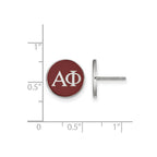 Sterling Silver Rhodium-plated LogoArt Alpha Phi Sorority Greek Letters Color Enamel Post Earrings