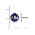Sterling Silver Rhodium-plated LogoArt Alpha Xi Delta Sorority Greek Letters Color Enamel Post Earrings