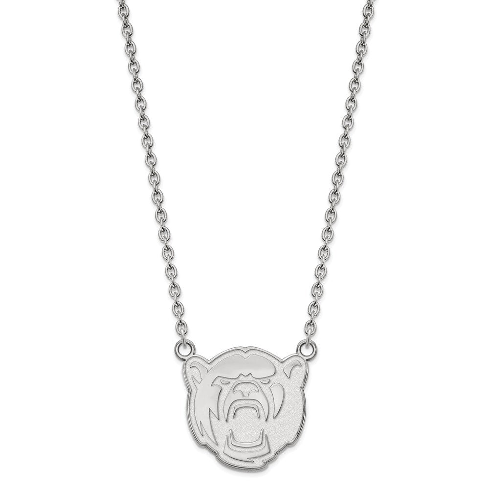 14k White Gold LogoArt Baylor University Large Pendant 18 inch Necklace