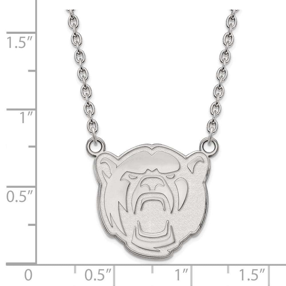 10k White Gold LogoArt Baylor University Large Pendant 18 inch Necklace