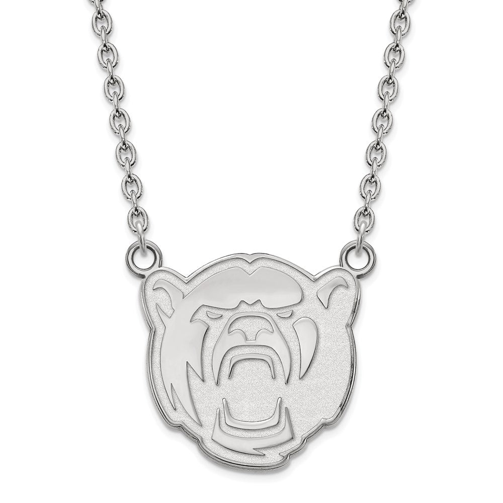 14k White Gold LogoArt Baylor University Large Pendant 18 inch Necklace