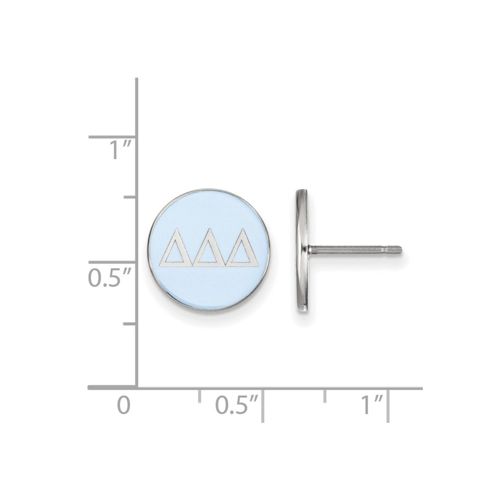 Sterling Silver Rhodium-plated LogoArt Delta Delta Delta Sorority Greek Letters Color Enamel Post Earrings