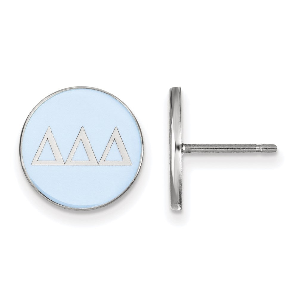 Sterling Silver Rhodium-plated LogoArt Delta Delta Delta Sorority Greek Letters Color Enamel Post Earrings