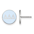 Sterling Silver Rhodium-plated LogoArt Delta Delta Delta Sorority Greek Letters Color Enamel Post Earrings