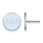 Sterling Silver Rhodium-plated LogoArt Delta Delta Delta Sorority Greek Letters Color Enamel Post Earrings