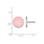 Sterling Silver Rhodium-plated LogoArt Delta Gamma Sorority Greek Letters Color Enamel Post Earrings